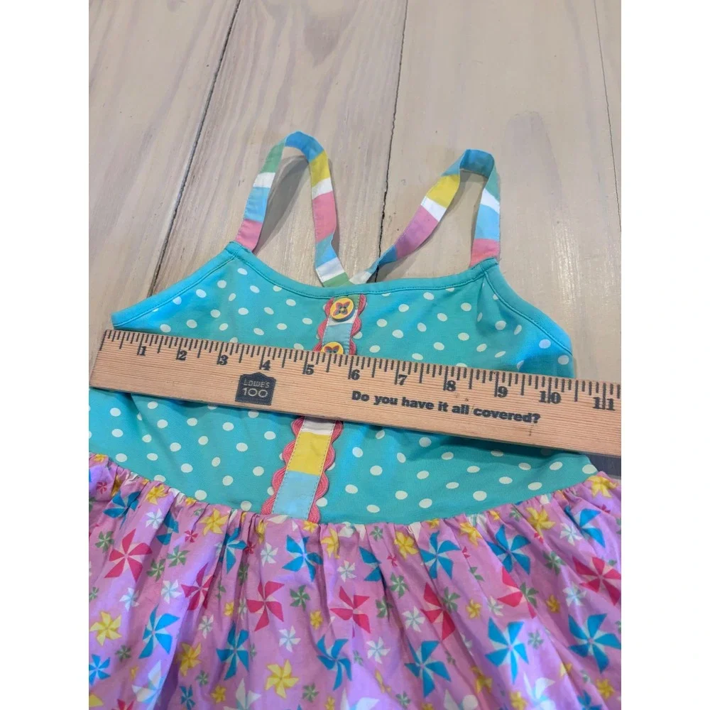 Matilda Jane Girls Panda Balloon Tiered Sundress Blue Pink 8 29143T